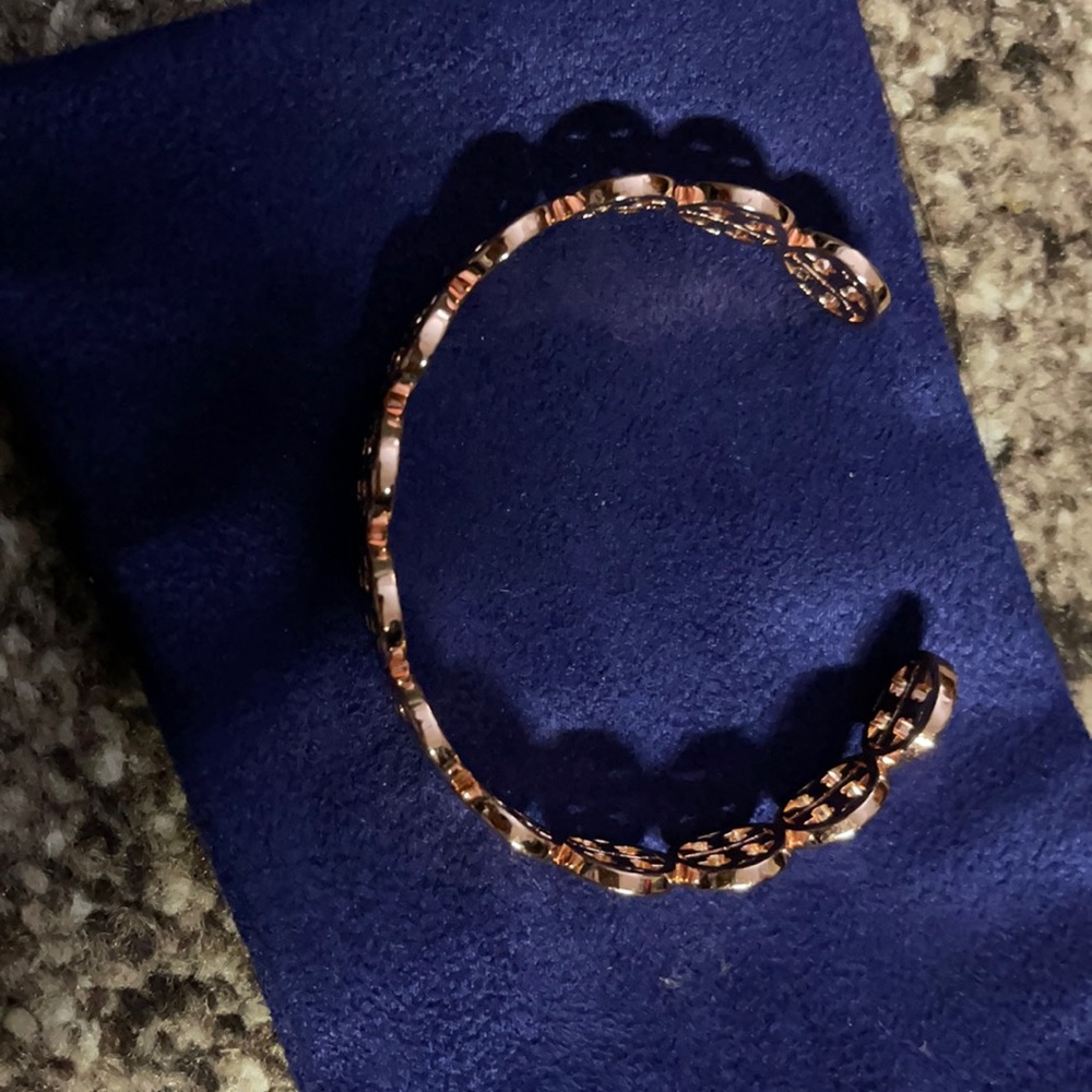 Gold Enamel Cuff Bracelet